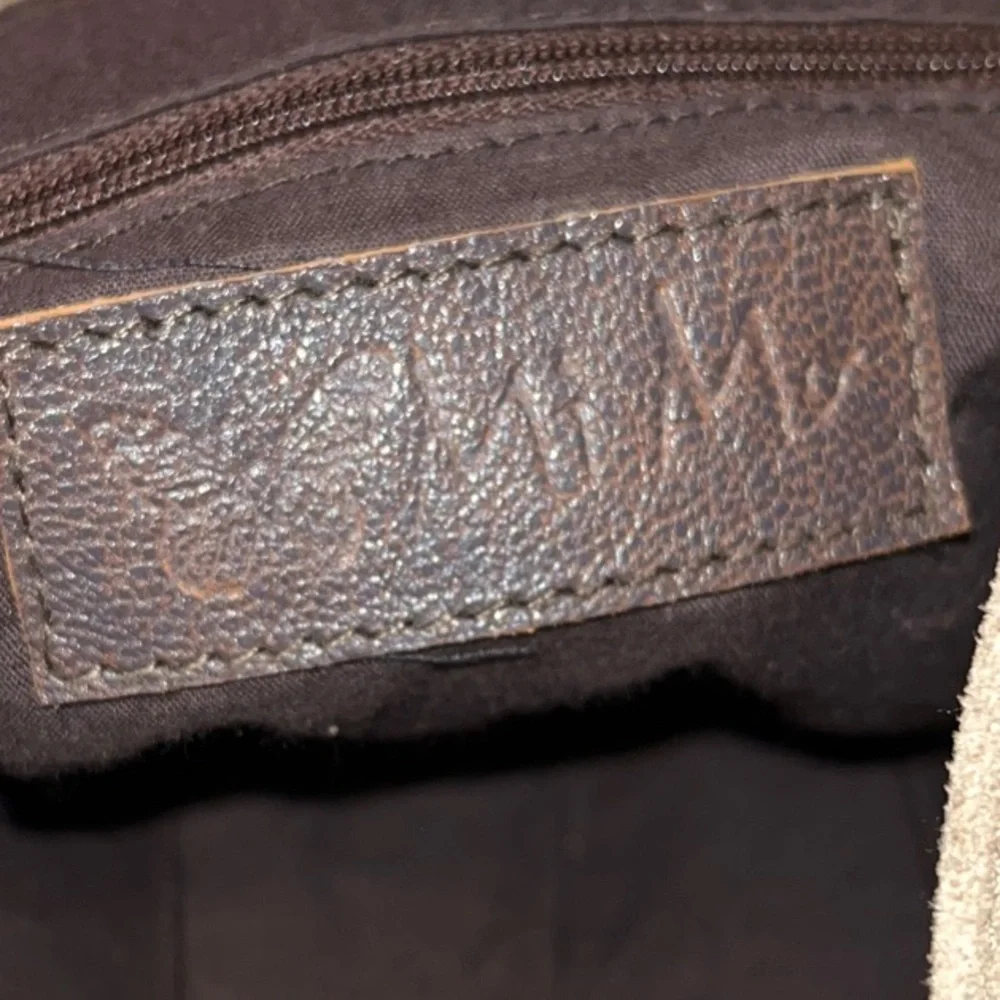 Mi Mu olive green/beige suede unisex Messenger Bag